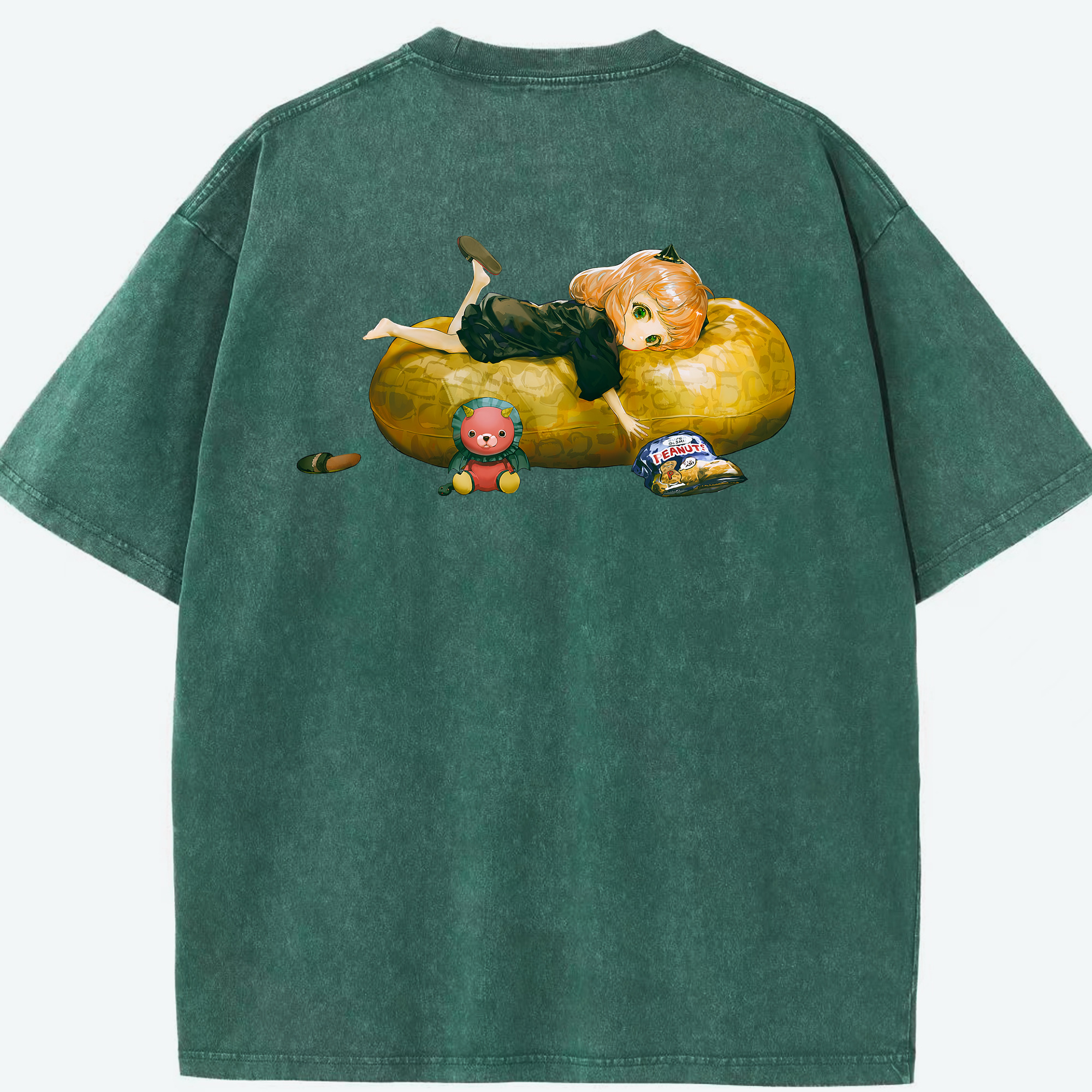 （画像用） SPY×FAMILY间谍家家酒 綿100% ヴィンテージ風 半袖Tシャツ（背面プリント）